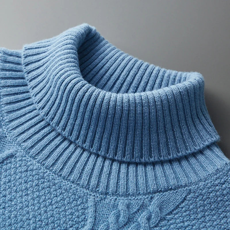 Jersey de cuello alto de cachemira estampado